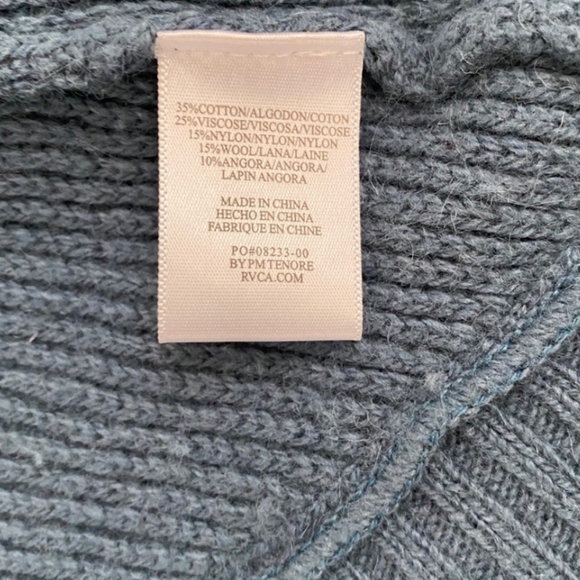 RVCA blue Knit open front Cardigan hooded - Picture 5 of 8